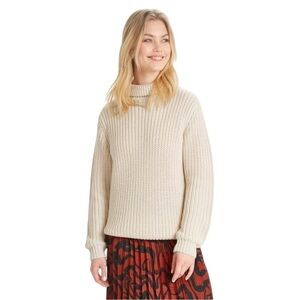 BYOUNG Marisa Rollneck Knitted Pullover Sweater-Neutral Knit- XS